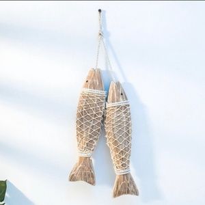 New One pair of Wooden Fish Hanging